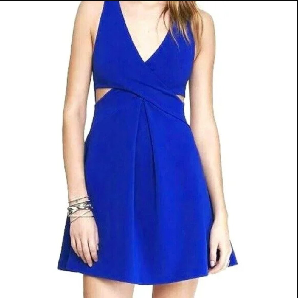 Express Blue Mini Dress With Side Cutouts